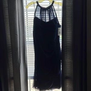 Navy blue sleeveless formal